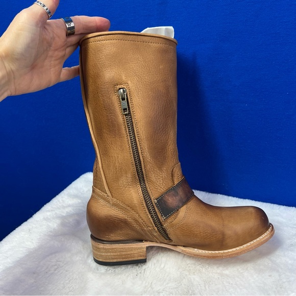 BNIB |•FREEBIRD🦅BY STEVEN•| RIP Brown Leather Moto Boots - Picture 6 of 11